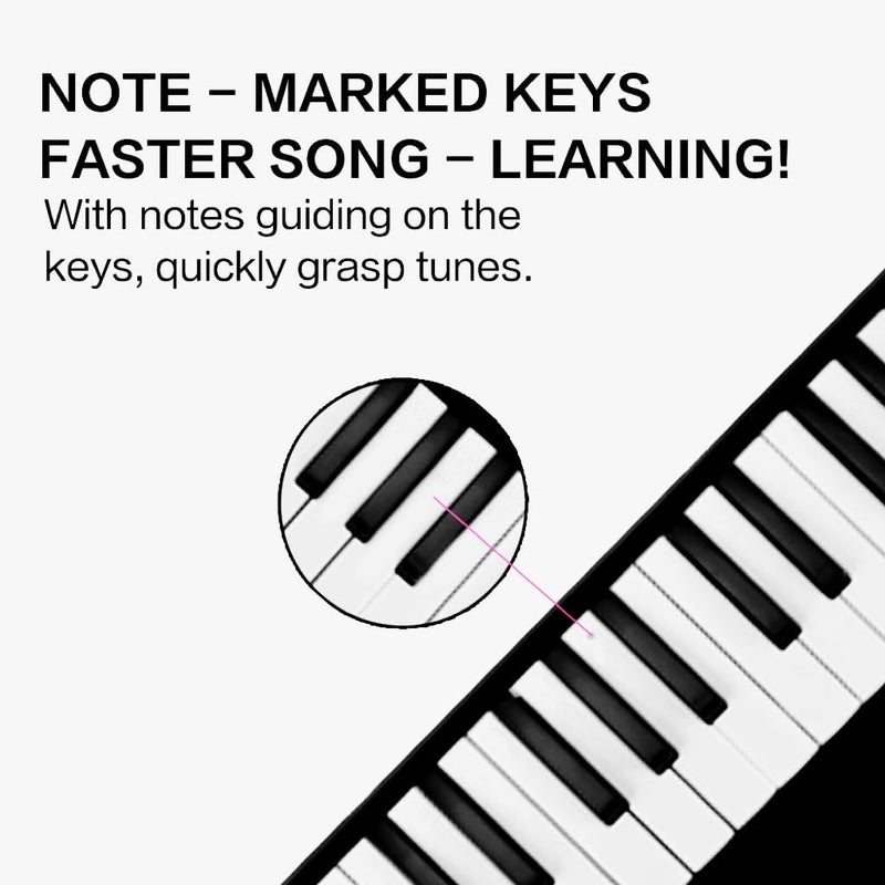 EROK 32 Keys Melodica Keyboard Instrument - Portable with Carrying Bag, Ideal for Beginners & Adults Gift (Black) - Image 3